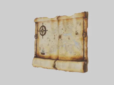 Treasuremap Model Low-poly 3D model