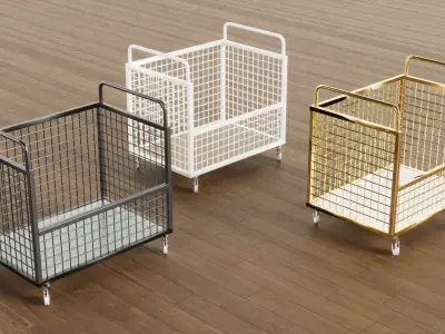 3D Industrial Goods Transport Trolley 3D model