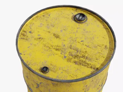 Steel Barrel - Yellow - Dirty 3D model