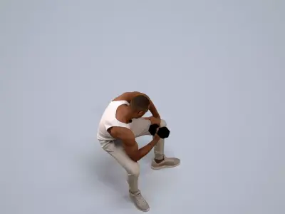 00182Terrell009 - Adult Black man exercising in casual 3D model