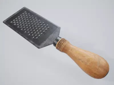 Grater PBR Game Ready wooden from late century Low-poly 3D model