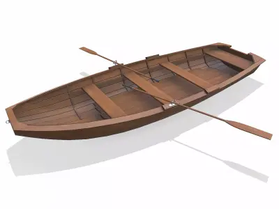 Norwegian Pram Boat Low-poly PBR Low-poly 3D model