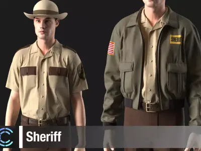 Sheriff  Marvelous Designer  Clo 3D project obj 3D model