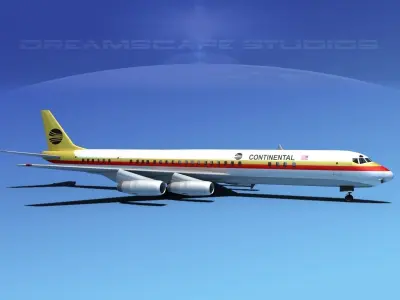 Douglas DC-8-63 Continental 3D model