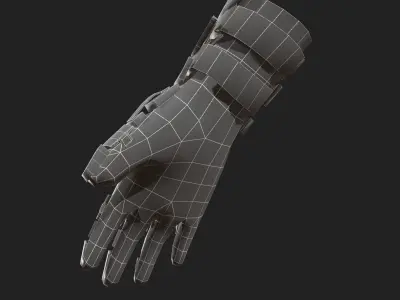 Scifi Gloves ver13 Low-poly 3D model