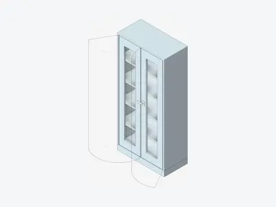 Cabinet - Metal - Locka - Visible Low-poly 3D model