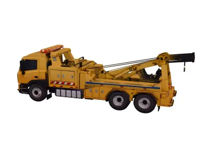 Low Poly Tow Truck Service Vehicle Model PBR Texture Low-poly 3D model