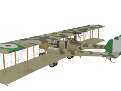 Caproni Ca3 Low-poly 3D model