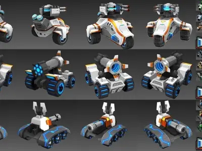 S Tank SciFi - Ultimate Game-Ready War Machine  Low-poly 3D model