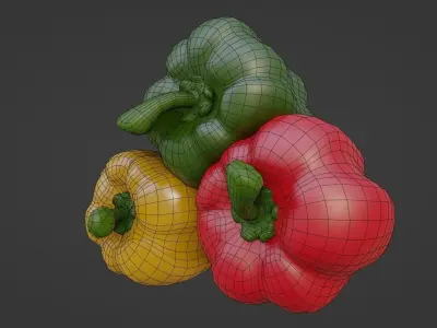Cartoon Bell Peppers 3D model