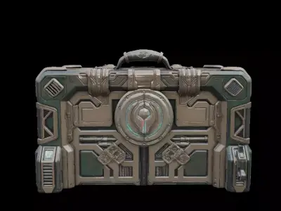Stylized Treasure Chest 3D Model Game Ready bg Low-poly 3D model