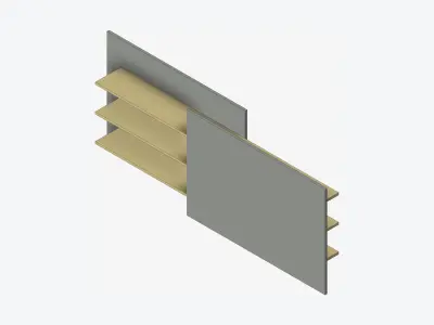 Partition - Contemporary - Changeall - Left - Shelves Low-poly 3D model