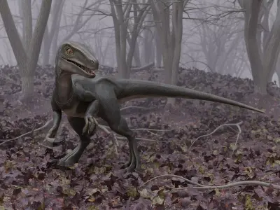 Velociraptor t-rex dinosaur Low-poly 3D model