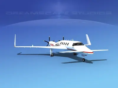 Beechcraft Starship 2000 T02 3D model