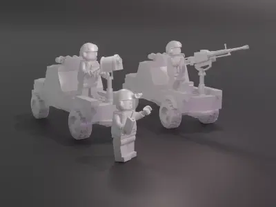 Lego style Ukrainian Air defense mobile group drone hunters 3D print model