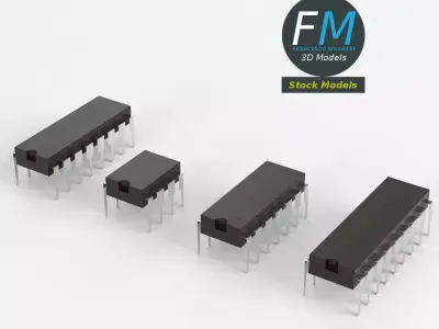 Integrated circuits chips 3D model