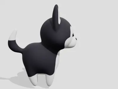 Cute husky dog  3D model