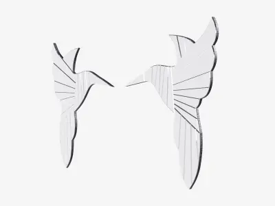 Humming Bird Mirror Art 3D model
