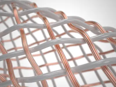 Braid copper wire mesh Free 3D model