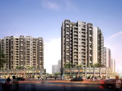 3Dmax fashion city commercial square building 61 3D model