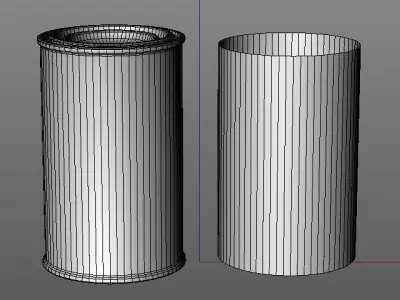 Half quart paint can with lid 3D model