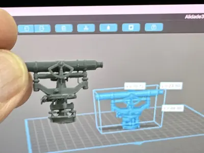Telescopic Alidade and Tripod 3D print model