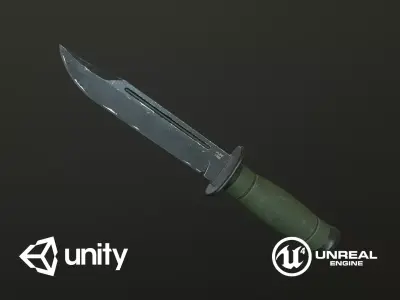 Game Ready Tactical Combat Knife Low-poly 3D model
