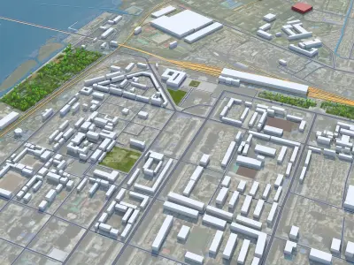 Dandong Liaoning China 35km Free low-poly 3D model