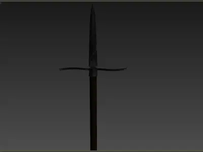Medieval Spear Low-poly 3D model 6