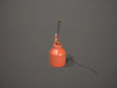 Orange Oil Can Low-poly 3D model