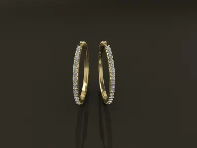 Earring Infinity Diamond Hoop Large Size 22mm Inside Diameter 3D print model