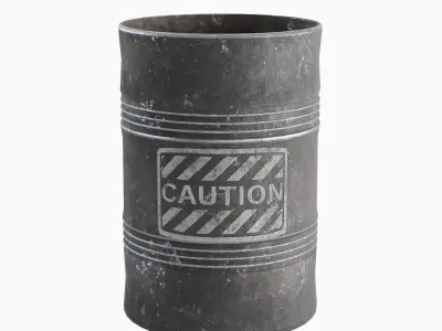 Old Steel Barrel 05 Low-poly 3D model purchase