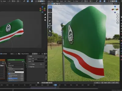 Animated Ichkeria Flag 3D model