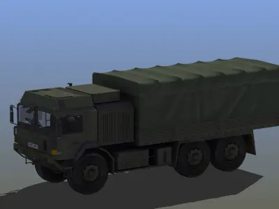 Military Truck Low-poly 3D model 5