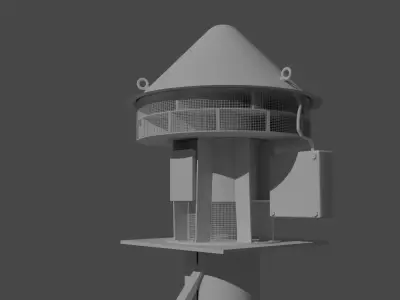 Alerting Communicators Of America Cyclone 125 Tornado Siren 3D model