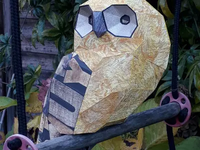 Owl lowpoly paper Free low-poly 3D model