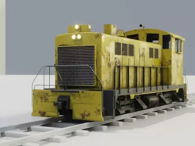 Diesel locomotive 3D model textures PBR Low-poly 3D model