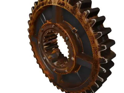 Rusty Industrial Gear Wheel 3D 3D model