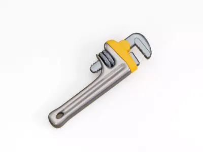 Pipe Wrench Low-poly 3D model 4