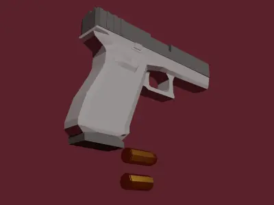 Glock 20 Low Poly Free low-poly 3D model