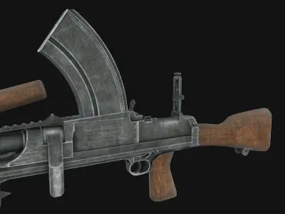 Machine gun Bren Low-poly 3D model