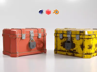 Stylized Loot Crate - Game Ready 3D Model Chest Low-poly 3D model