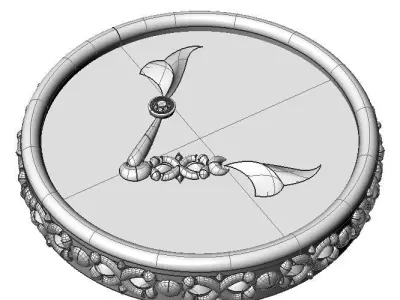 Brooche with armenian letter H 3D print model