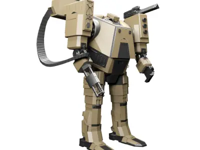 robot with gun 3D model