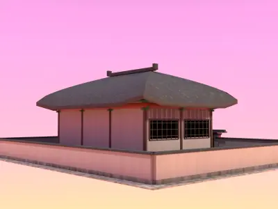 Korean Traditional Hanok House - Weathered PBR Low Poly 3D Model Low-poly 3D model