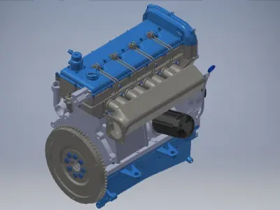I4  Turbo Diesel engine 3d model 3D model