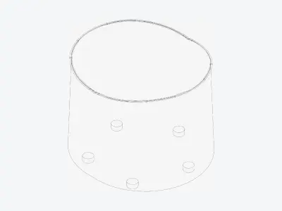 Furniture - Pouf - Contemporary - Number - Oval Small Low-poly 3D model