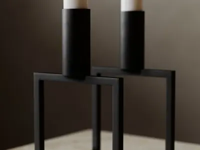 Kubus Line Candle Holder - Modern Geometric Design Free 3D model