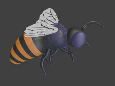 Honey Bee Low-poly 3D model