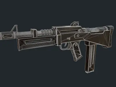 Gun Old Low-poly 3D model